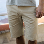 Short chino beige coupe fuselée - FAGUO