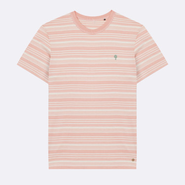 Ecru & pink t-shirt tree embroidery