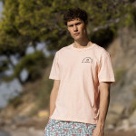 T-shirt rose pâle sérigraphie le port